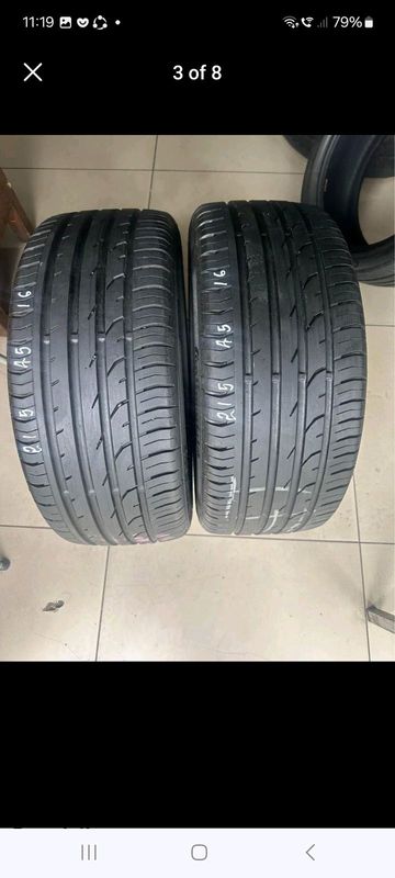 A set of 215/45/16 Continental
