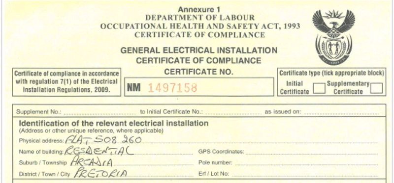 CoC Certificate of Compliance