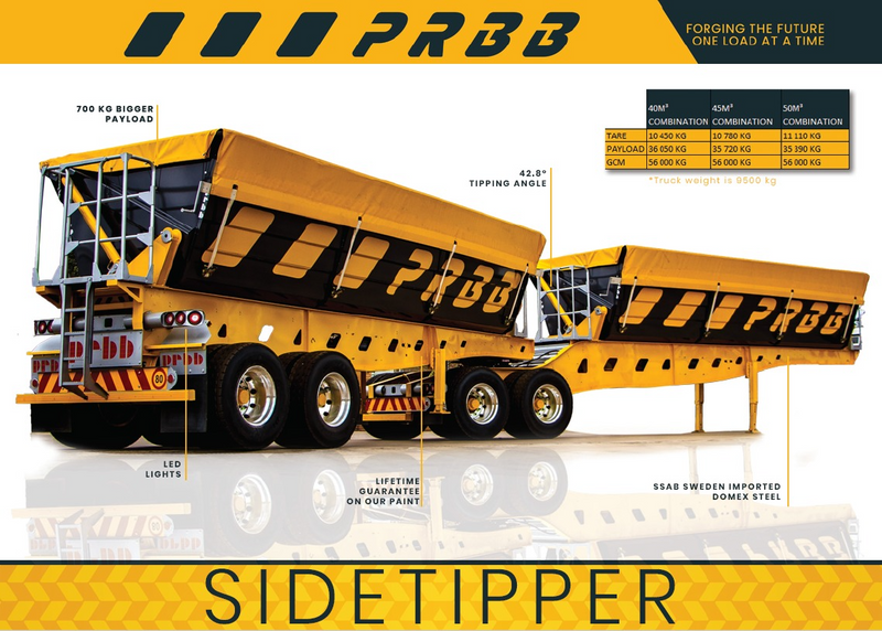 New 2024 PRBB 45m³ Bin side Tipper