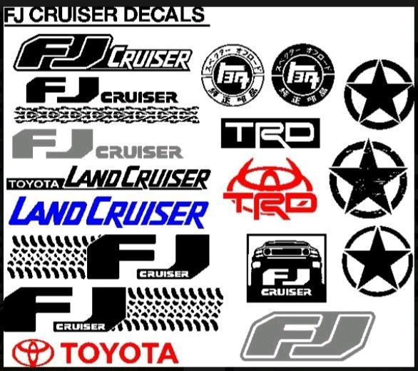 FJ Cruiser stickers decals badges emblems