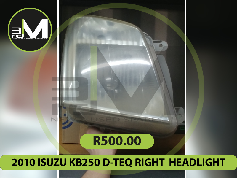 2010 ISUZU KB250 D-TEQ RIGHT HEADLIGHT R500 MV0284