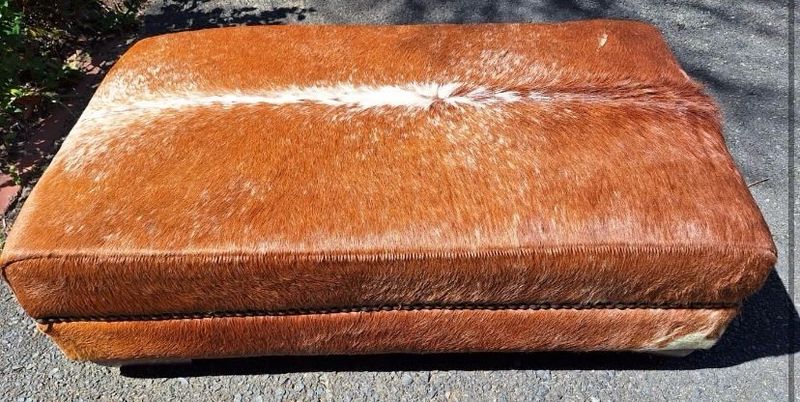 GORGEOUS Genuine Leather Wild AfricanNguni Ottoman Footstool
