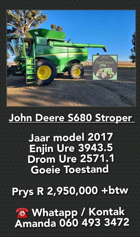 John Deere S680 Stroper