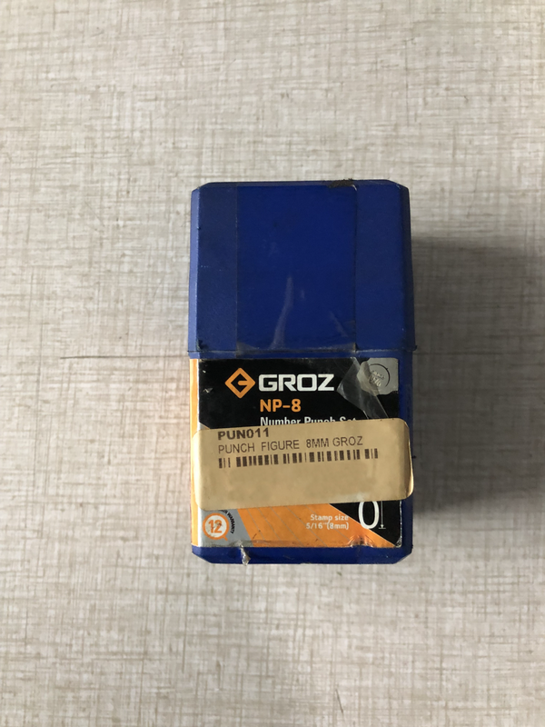 GROZ NP-8 number punch set stamp size 5/16” 8mm
