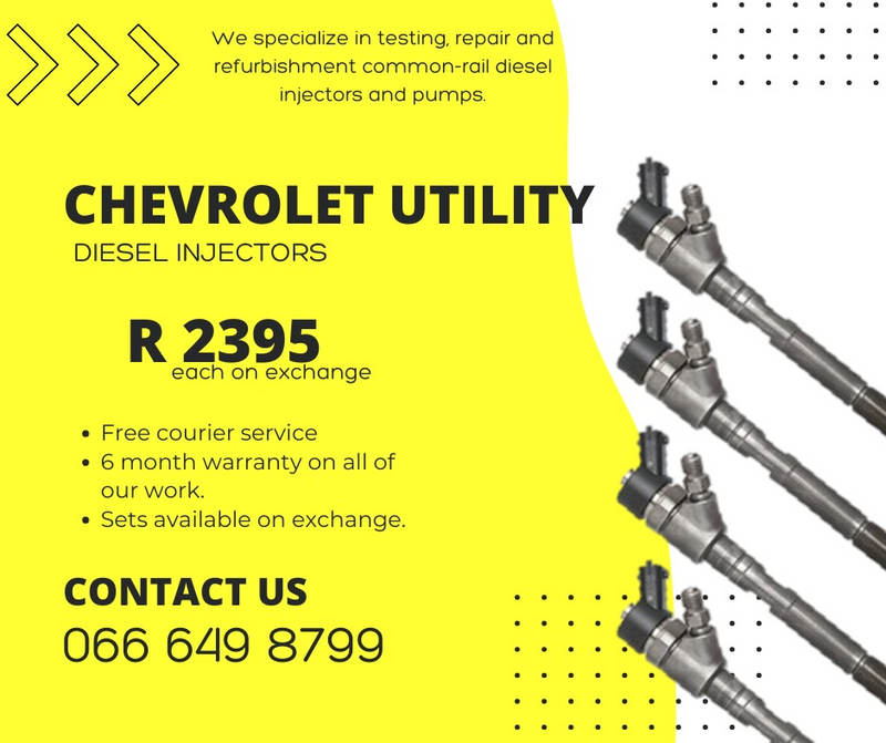 Chevrolet Utility diesel injectors for sale - we sell on exchange or recon with 6 months warranty.