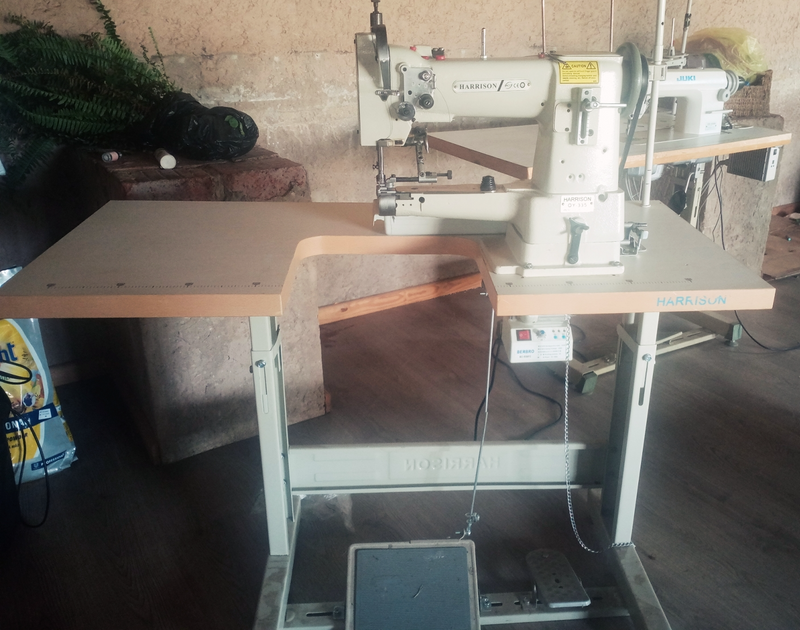 Industrial leather sewing machines.