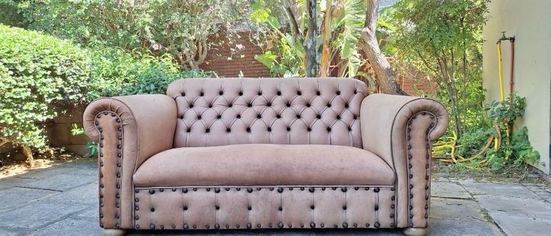 Genuine Leather Chesterfield Couch