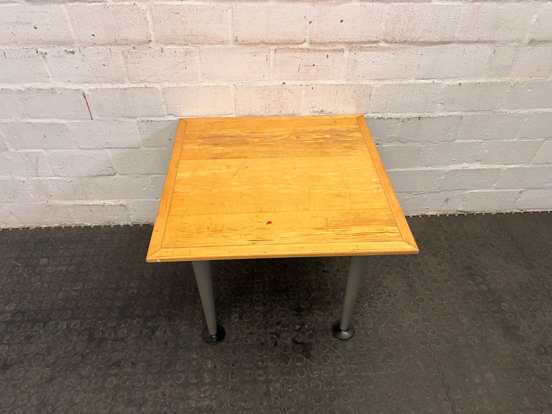 Wooden Top Table with Steel Legs-