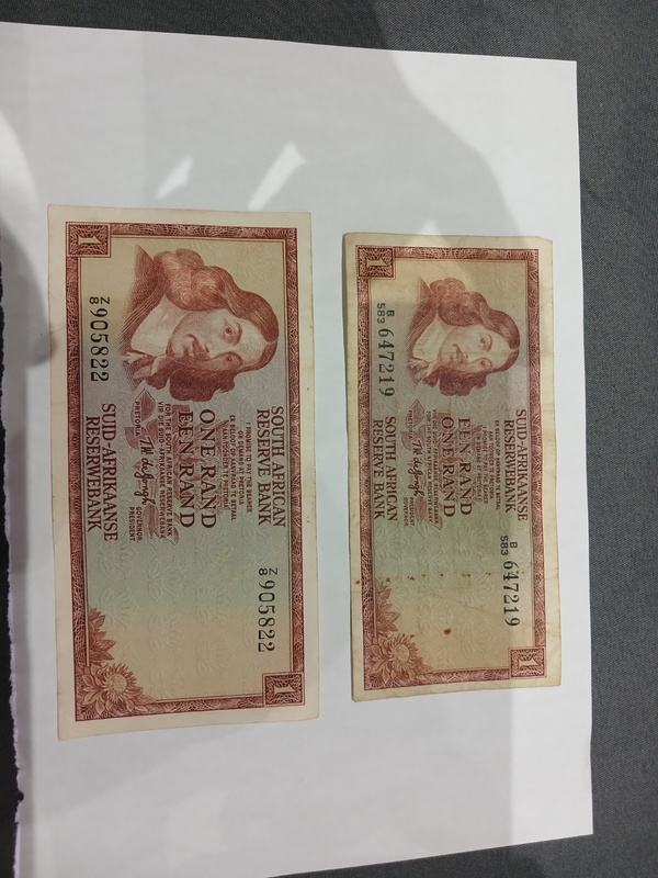 Various old South African Bank notes