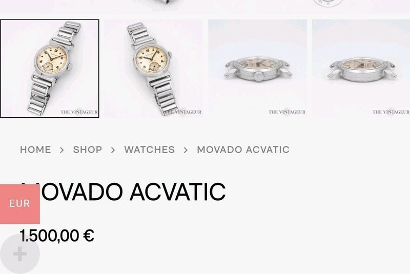 Extremely Rare Movado 1940&#39;s Acvatic Sports Watch