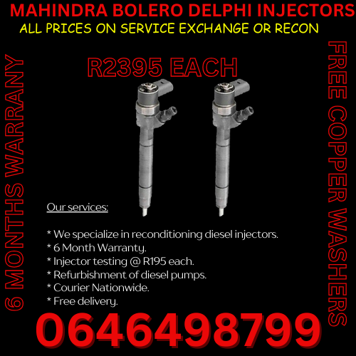 Mahindra Bolero diesel injectors for sale on exchange 6 months warranty and copper washers