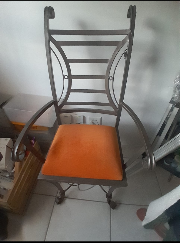3 WROUGHT IRON CHAIRS R870