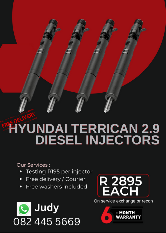 Hyundai Terrican 2.9 Diesel Injectors for sale