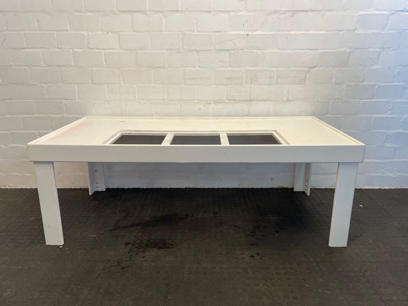 White Coffee Table with 3 Holes -