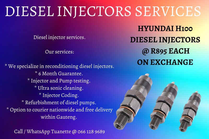 HYUNDAI H100 DIESEL INJECTORS FOR SALE ON EXCHANGE OR TO RECON YOUR OWN