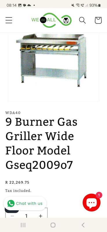 9 Burner gas griller for sale