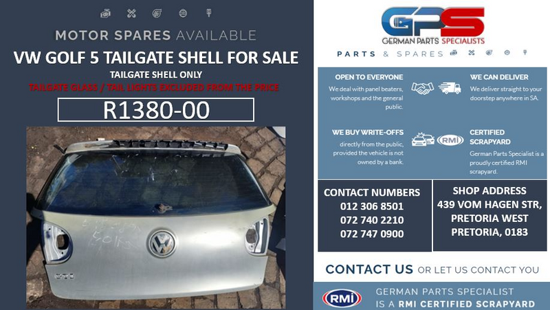 VW Golf 5 Tailgate Shell for sale