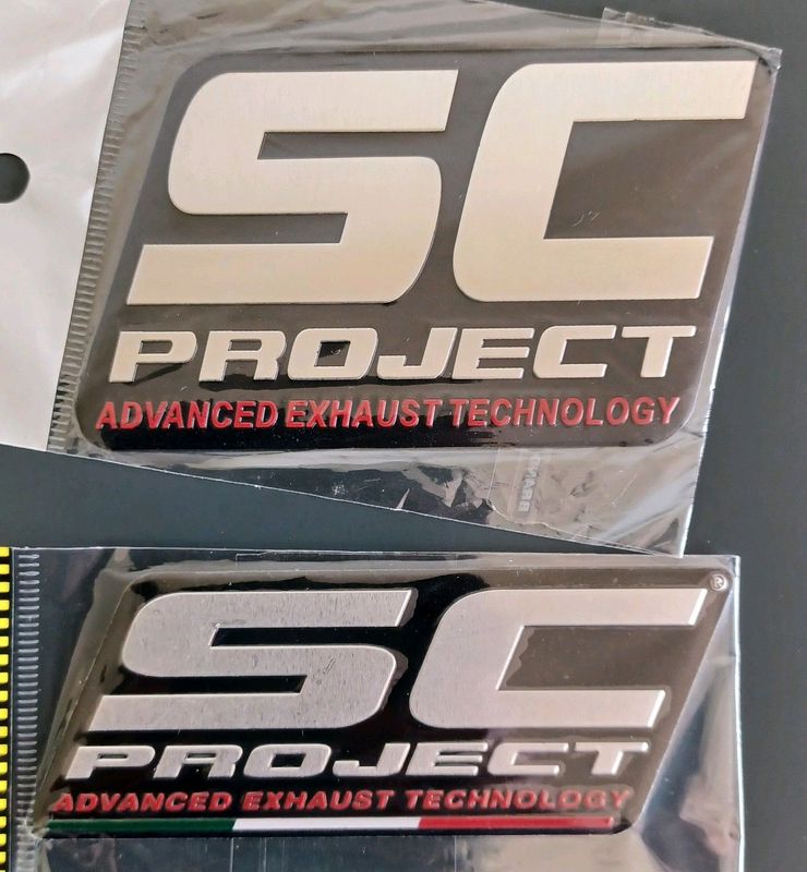 SC Projects motorcycle exhaust badges stickers