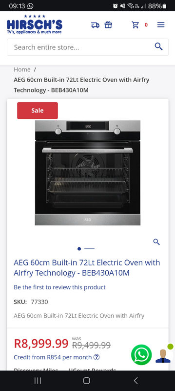 AEG 60cm Built-in 72Lt Electric Oven with Airfry Technology - BEB430A10M