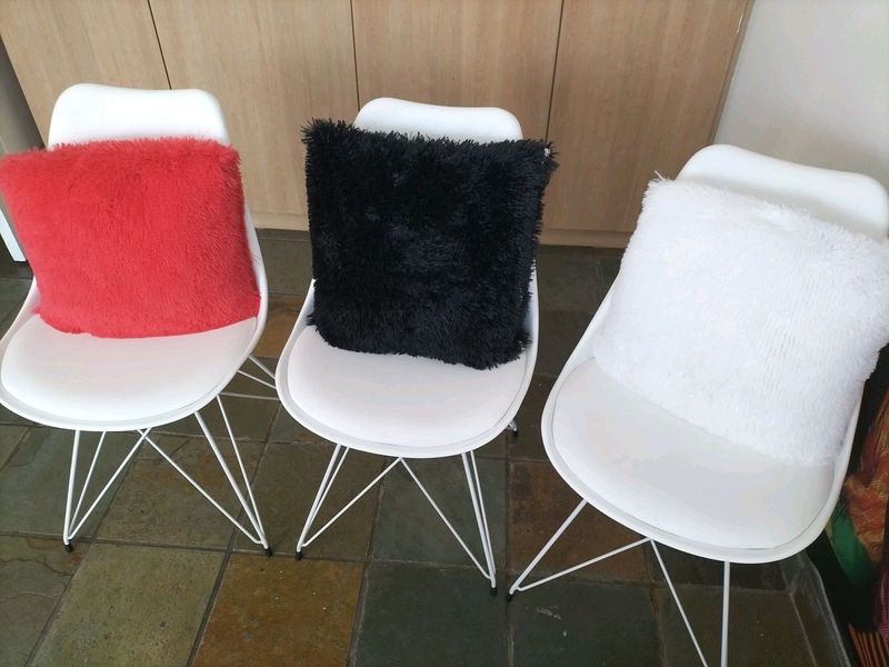 Elia white dining chairs, special R300 each x 6 R1800, retail for R700 each, JP 0824092474