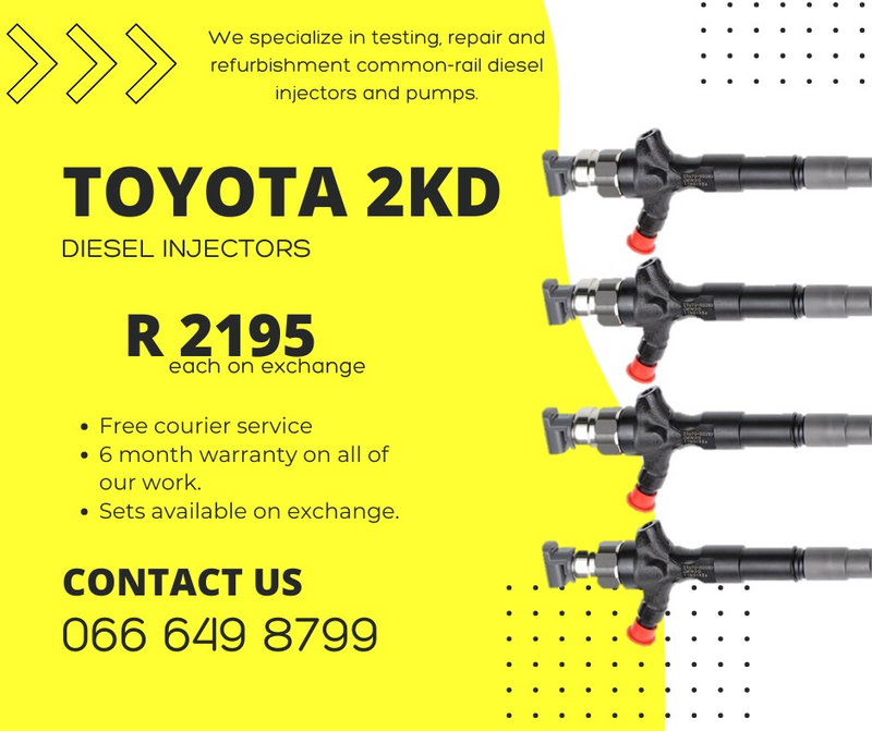 Toyota 2KD diesel injectors for sale on exchange or to recon