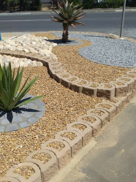 Gravel, cement edging, plant pots and so much more, landscaping has never been so easy ......