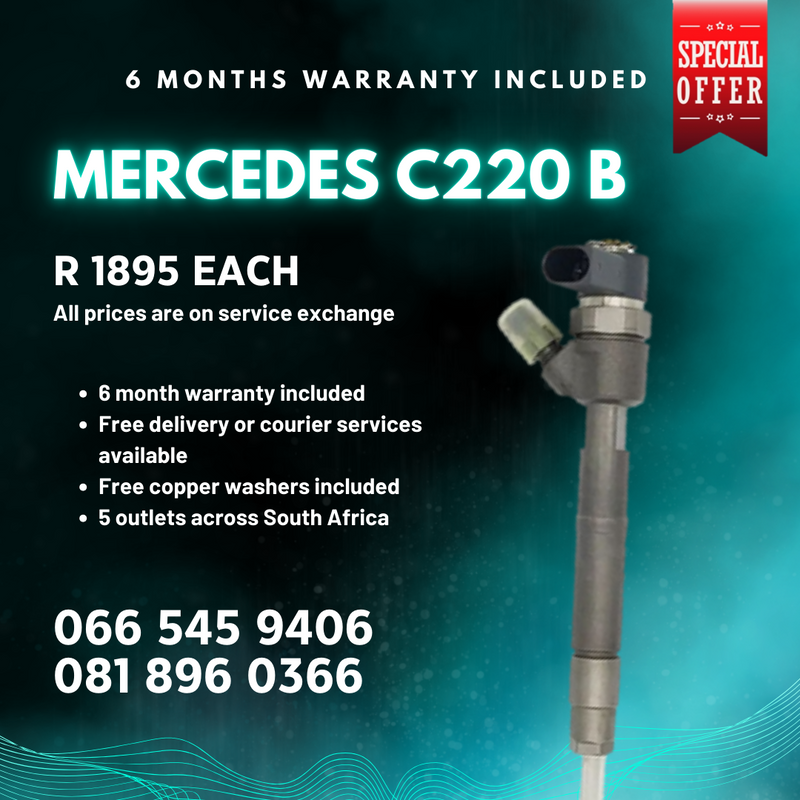 MERCEDES BENZ C220 BOSCH DIESEL INJECTORS FOR SALE ON EXCHANGE WITH WARRANTY