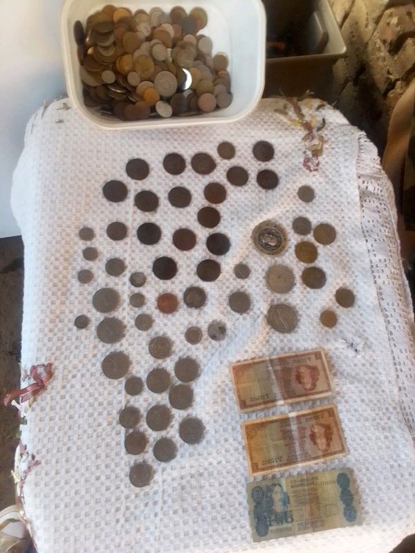 Old coins and mandella R5 coins for sale