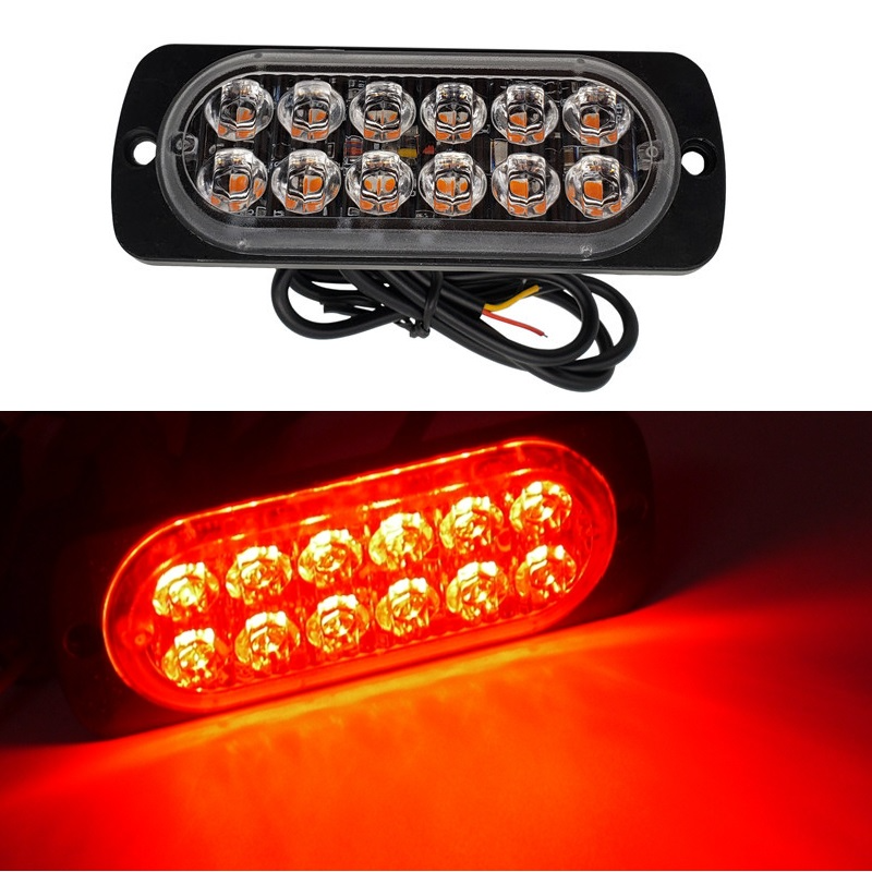 Red LED Strobe Flash Cluster Grille Bumper Side Marker Lights Double Row 12V/24V. Brand New Products