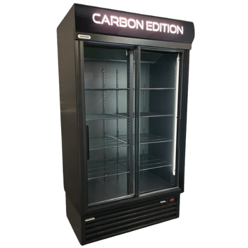 Carbon Edition | Double Sliding Door Upright Beverage Cooler