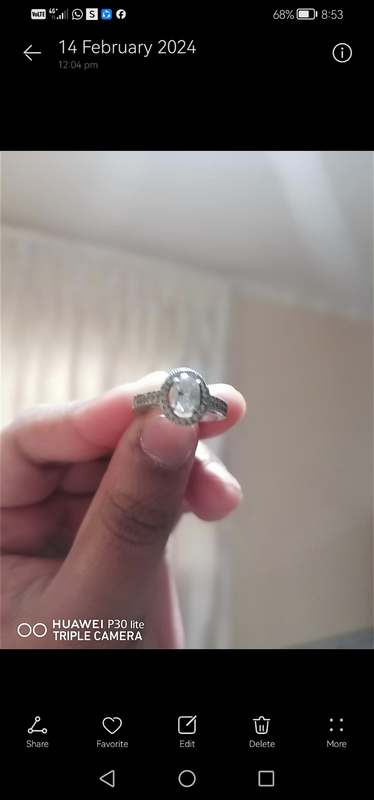 Sterling silver engagement ring