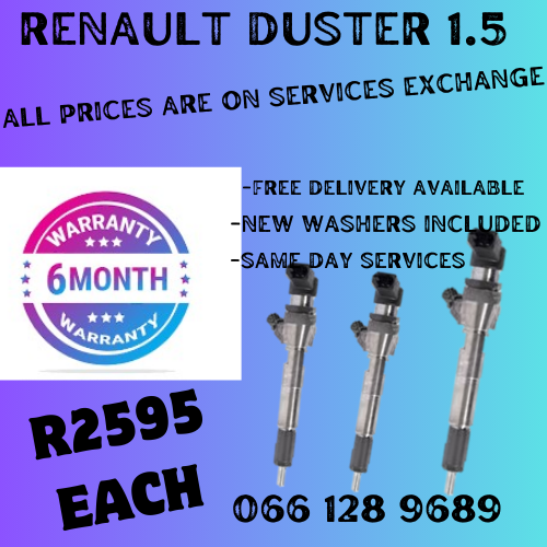 RENAULT DUSTER 1.5 DIESEL INJECTORS FOR SALE ON EXCHANGE OR TO RECON YOUR