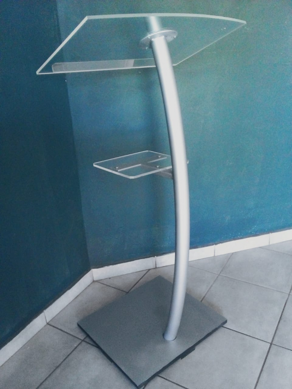 SILVER SINGLE POLE STEEL PUPITS AND PODIUMS
