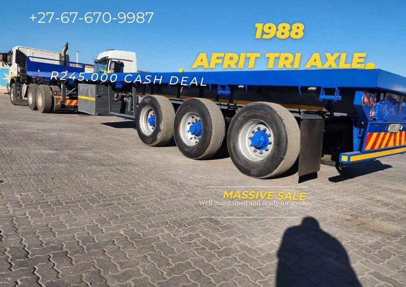 Affordable and ready for work - AFRIT TRI AXLE FLAT DECK TRAILER FOR SALE - Fully Refurbished