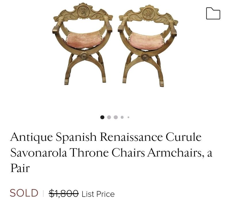 Antique Italian Renaissance Savonarola Chairs