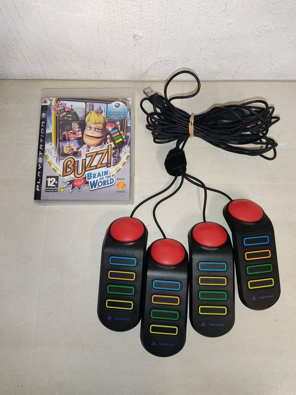 PS3/Ps2 Buzzers Wired and 1 Free PS3 game