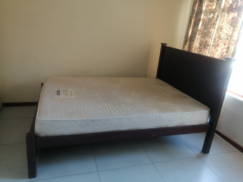 Double Wooden Frame Bed with Orthopaedic Mattress