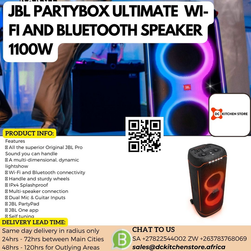 JBL PARTYBOX ULTIMATE 1100W WI-FI AND BLUETOOTH SPEAKER