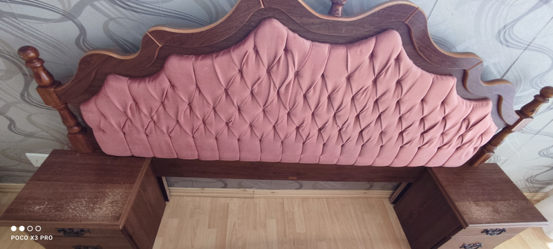 Headboard, Bedside Tables &amp; Dressing Table (Used, as is).