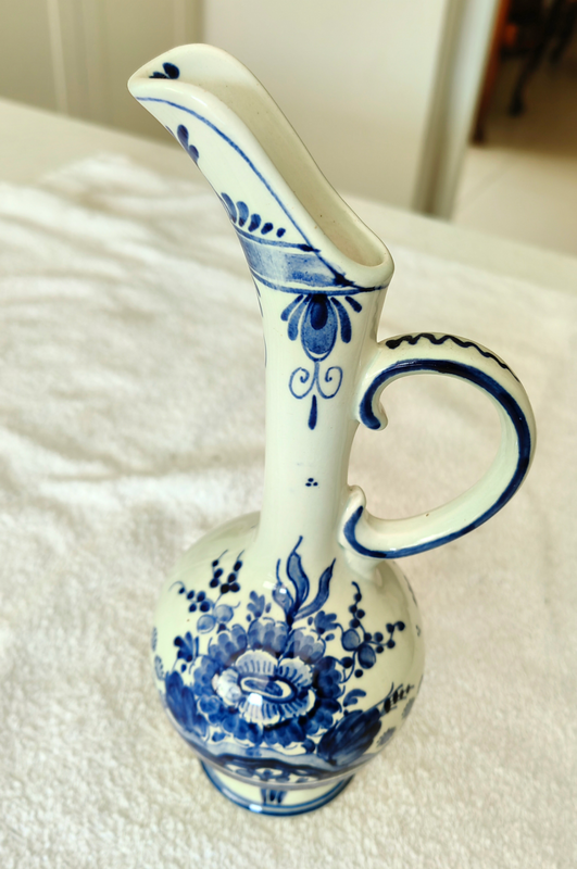 Vintage Hand Painted Royal Delft-Blue Ceramic Vase/Pitcher/jug | Made in Holland.