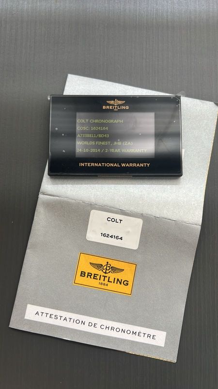 Breitling Colt Authentication Papers