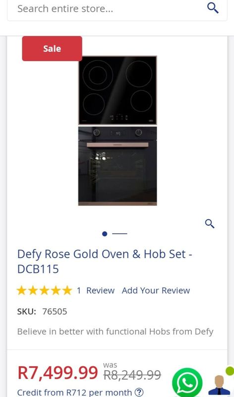 Defy rose gold oven &amp; hob set d c b115