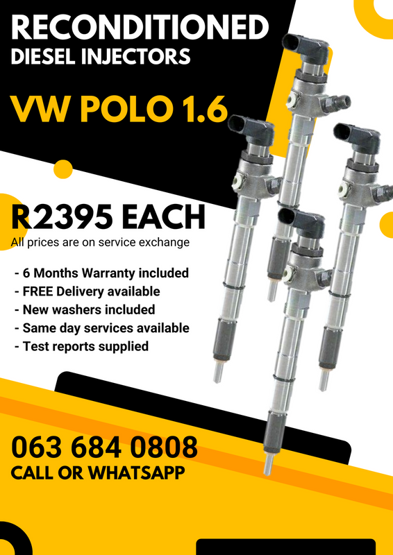 VW POLO 1.6 DIESEL INJECTORS FOR SALE WITH WARRANTY
