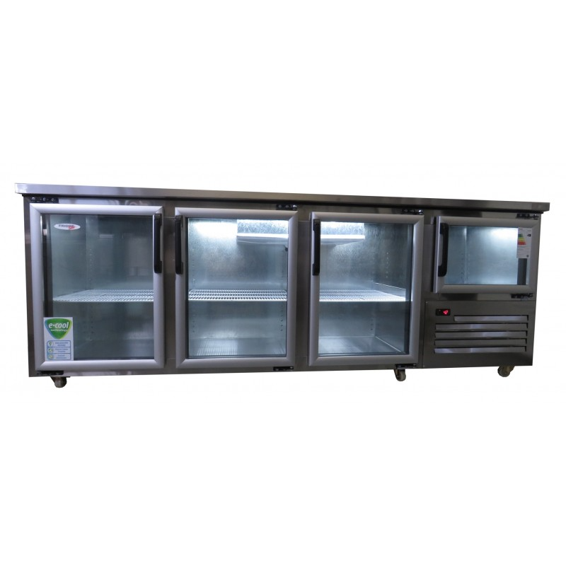 EB2550SG THREE AND HALF SWING GLASS DOOR STAINLESS STEEL UNDERBAR FRIDGE - 853 Ltr