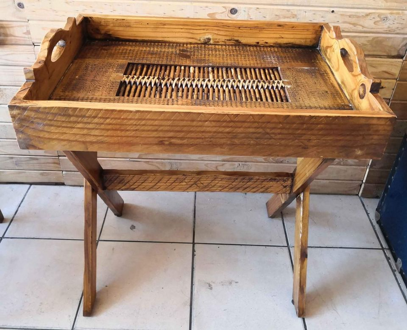 Beautiful Pine Wood Butlers Tray and Stand. R700