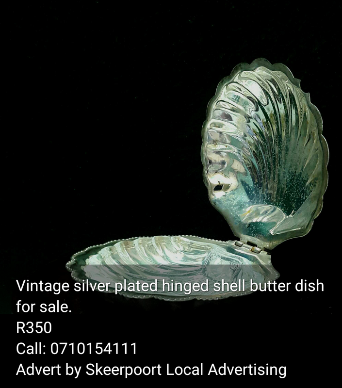 Vintage silver plated hinged shell butter dish for sale