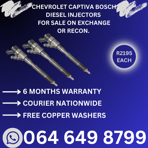 Captiva diesel injectors for sale on on exchange or to recon with 6 months warranty.