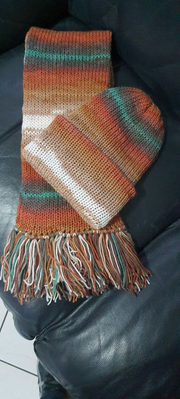 Scarves and Beanie sets for sale.