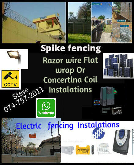 Spike fencing razor wire supply and fitted electric fencing cctv etc