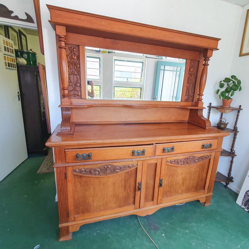 Large Solid Teak Edwardian Sideboard